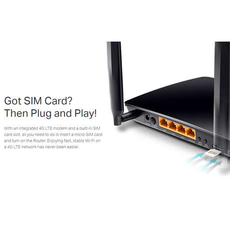 Tp-Link - TL-MR6400 Archer MR6400 (300MBPS) 4G LTE Router Sim - Tp-Link - TL-MR6400 Archer MR6400...