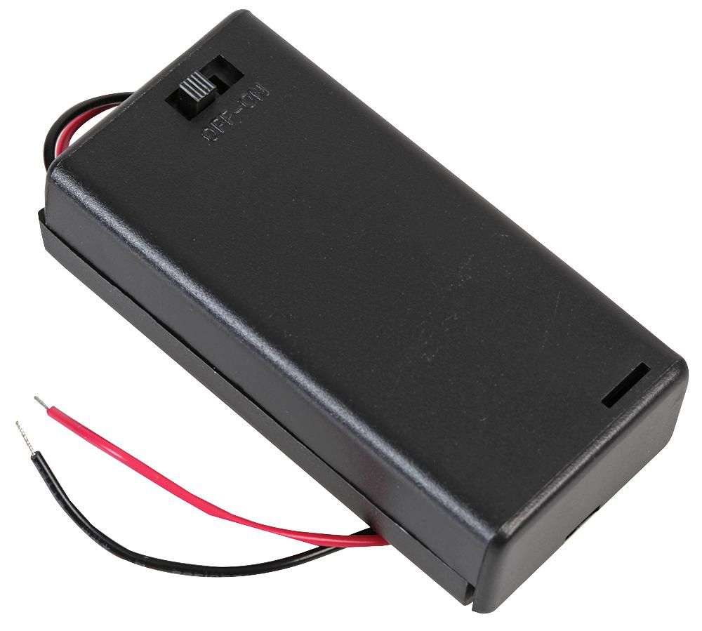 Multicomp Pro (MP000375) Battery Box, Switched, Wired, 2 x AA