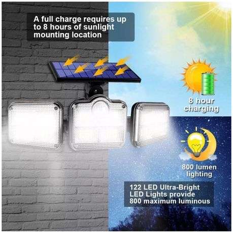 Maxx Solar Powered Human Motion Sensor LED Light Lamp with Remote Control