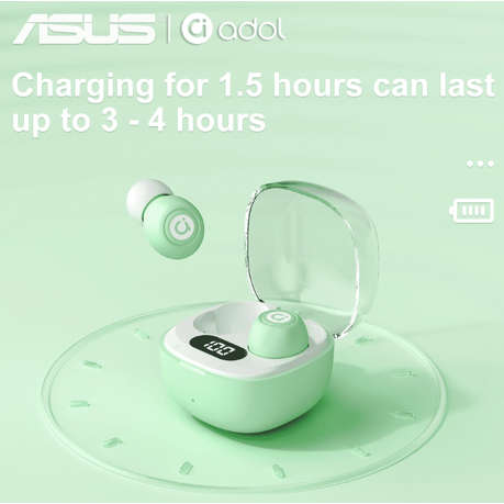 ASUS - AS101 - Semi-In-Ear Noise Cancelling Earbuds With Mic - Green