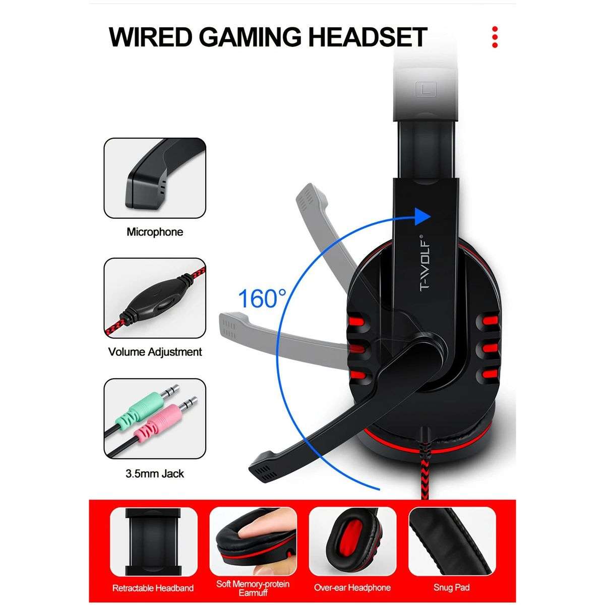 T-WOLF TF800 Wired Combo 4in1 PC Gaming Set