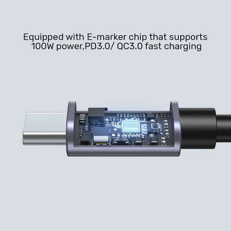 Unitek - C14123bk | 100w Usb2.0 Type-C Nylon Braided Cable with 90 Degree - Unitek - C14123bk | 1...