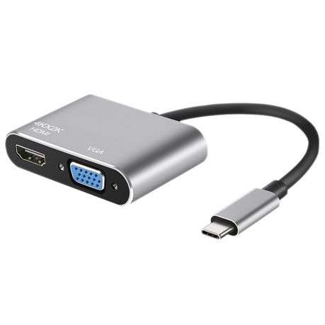 USB-C 4-in-1 Hub | 4K HDMI + VGA + USB 3.0 + 60W PD Charging | Laptop Docking Adapter