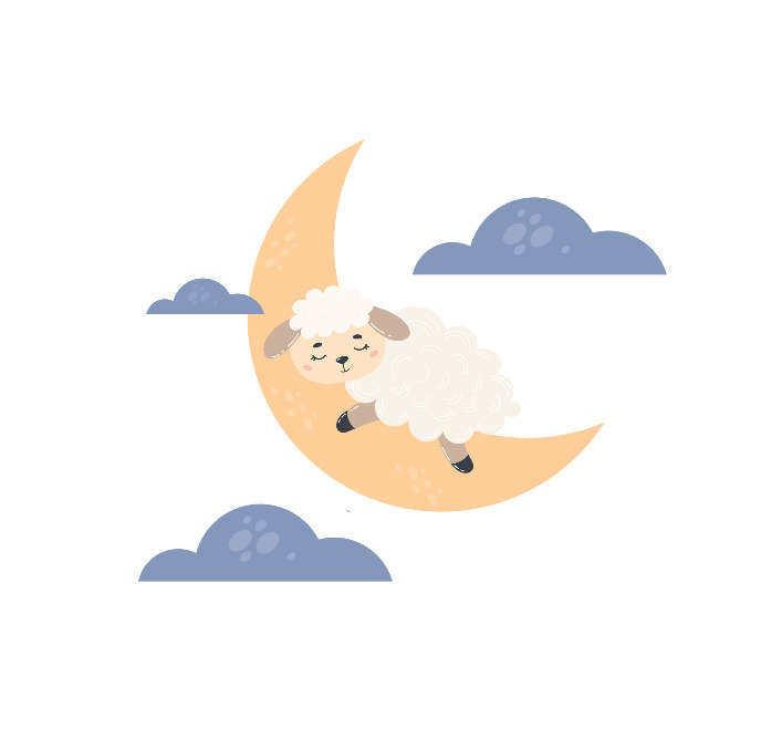 Nursery Room Wall Sticker - Sheep on Moon