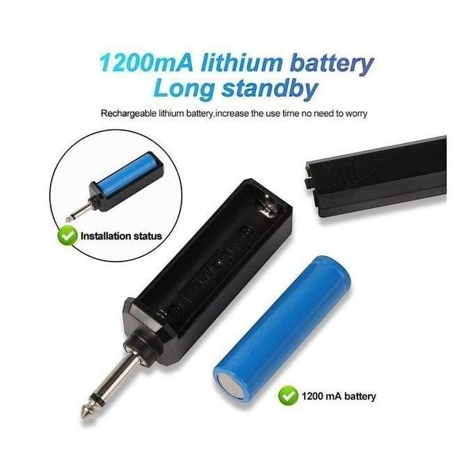 2Pc Wireless Handheld Microphone Set With Rechargeable Receiver & Batteries