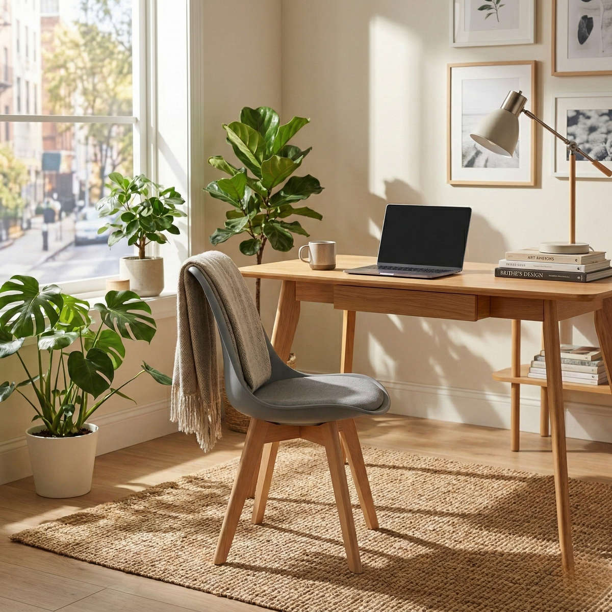 Modern Scandinavian Dining Chair - Grey- 2 Pack