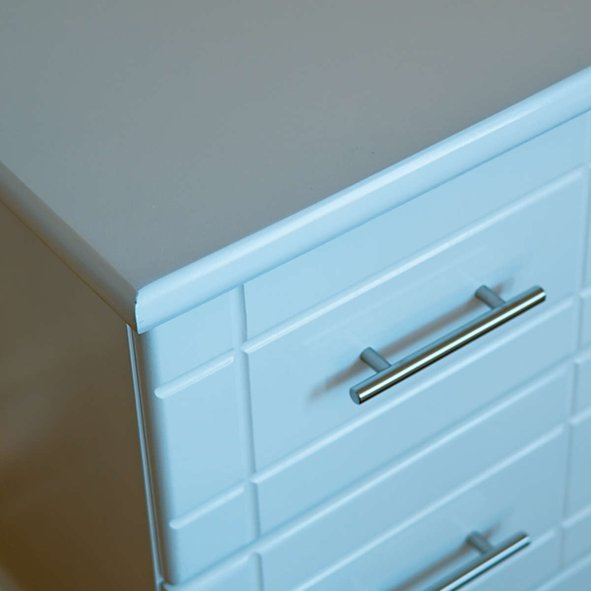 Bedside Pedestal  2 Drawer Handmade Bedroom Side Table - White