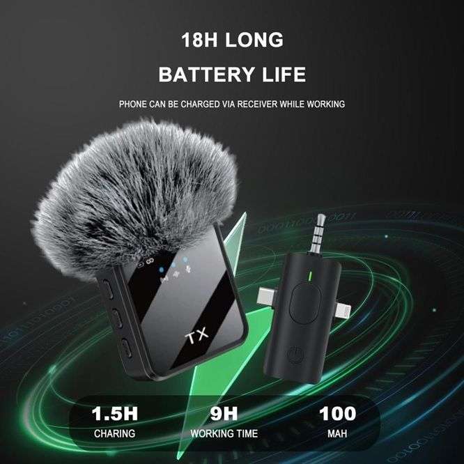 3 In 1 Wireless Microphone Mic For Vlogging / TikTok / YouTube /Live Record
