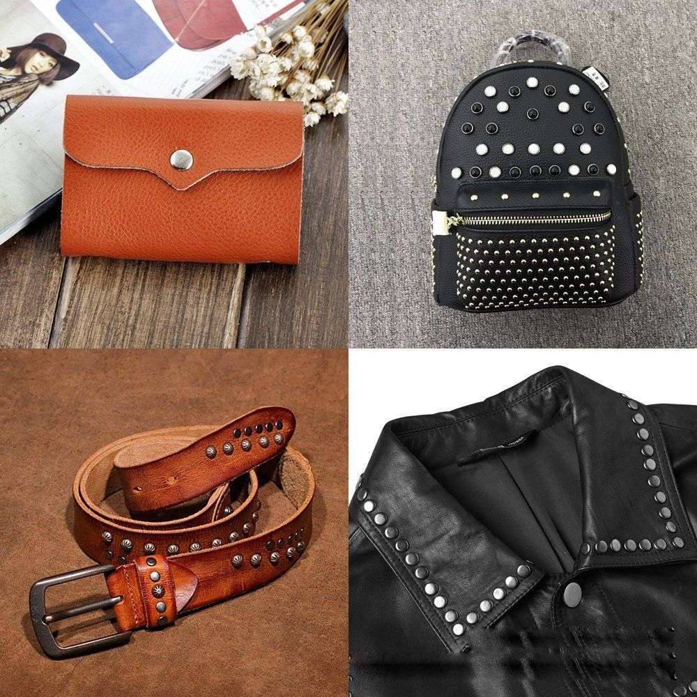 180 Piece Leather Rivets Metal Studs Kit With 3 Tools