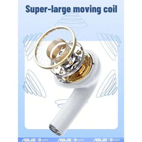 ASUS Adol- Wireless Earbuds With Rotatable Case - White