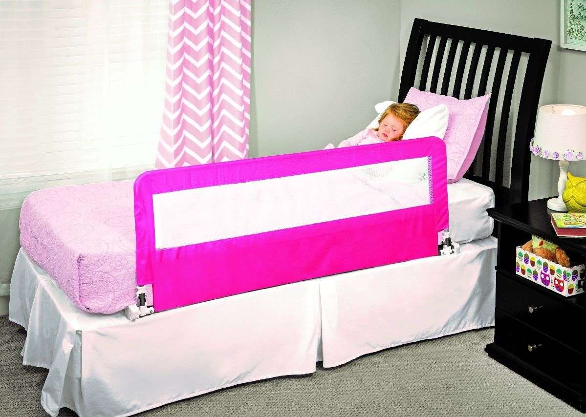 102cm Safety Classic Bed Guard Rail For Toddlers - Pink