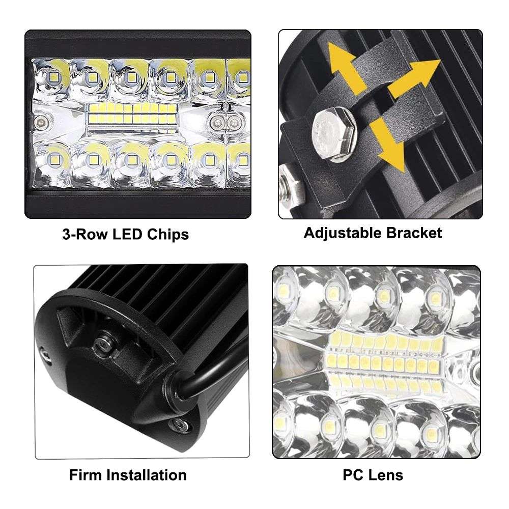 Used 4 Inch 60W LED Work Light Bar for Driving Offroad Boat Car Tractor etc