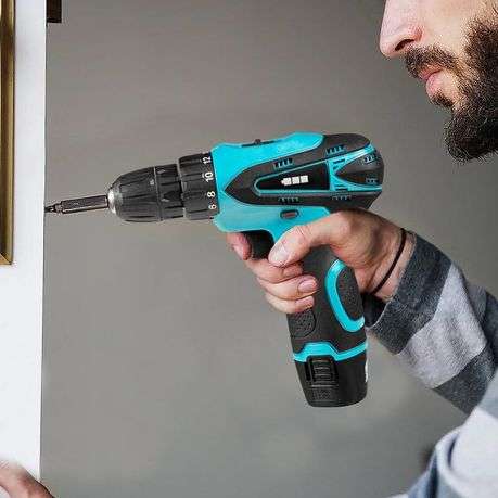 Rechargeable Cordless Lithium-Ion Drill and Screwdriver Set - 18V