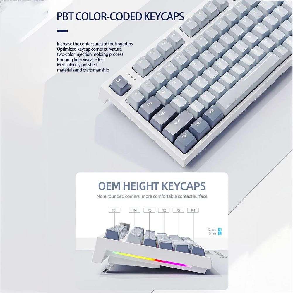 Mechanical Gaming Keyboard USB 2.4G BT5.0 Screen Hot-Swappable Blue Switch