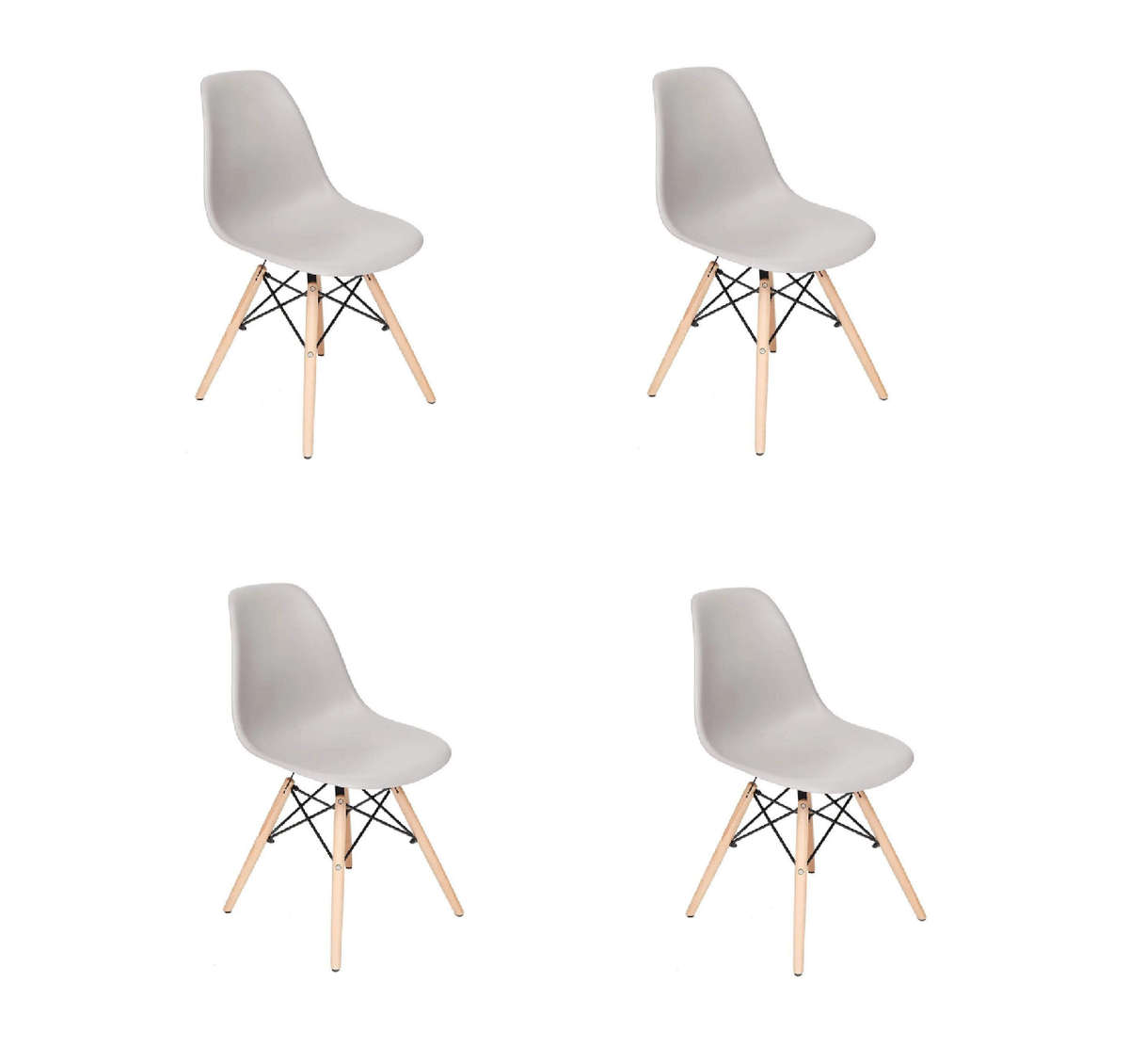 Proteas Wood Leg Chairs- Pack of 4- Grey