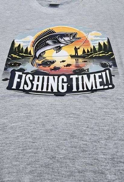 DTF Printed T-Shirt Fishing Time