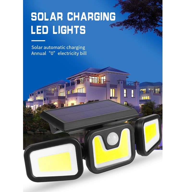 Outdoor Solar Waterproof Safety Wall Lamp - Three-Head Induction - FL-1725B