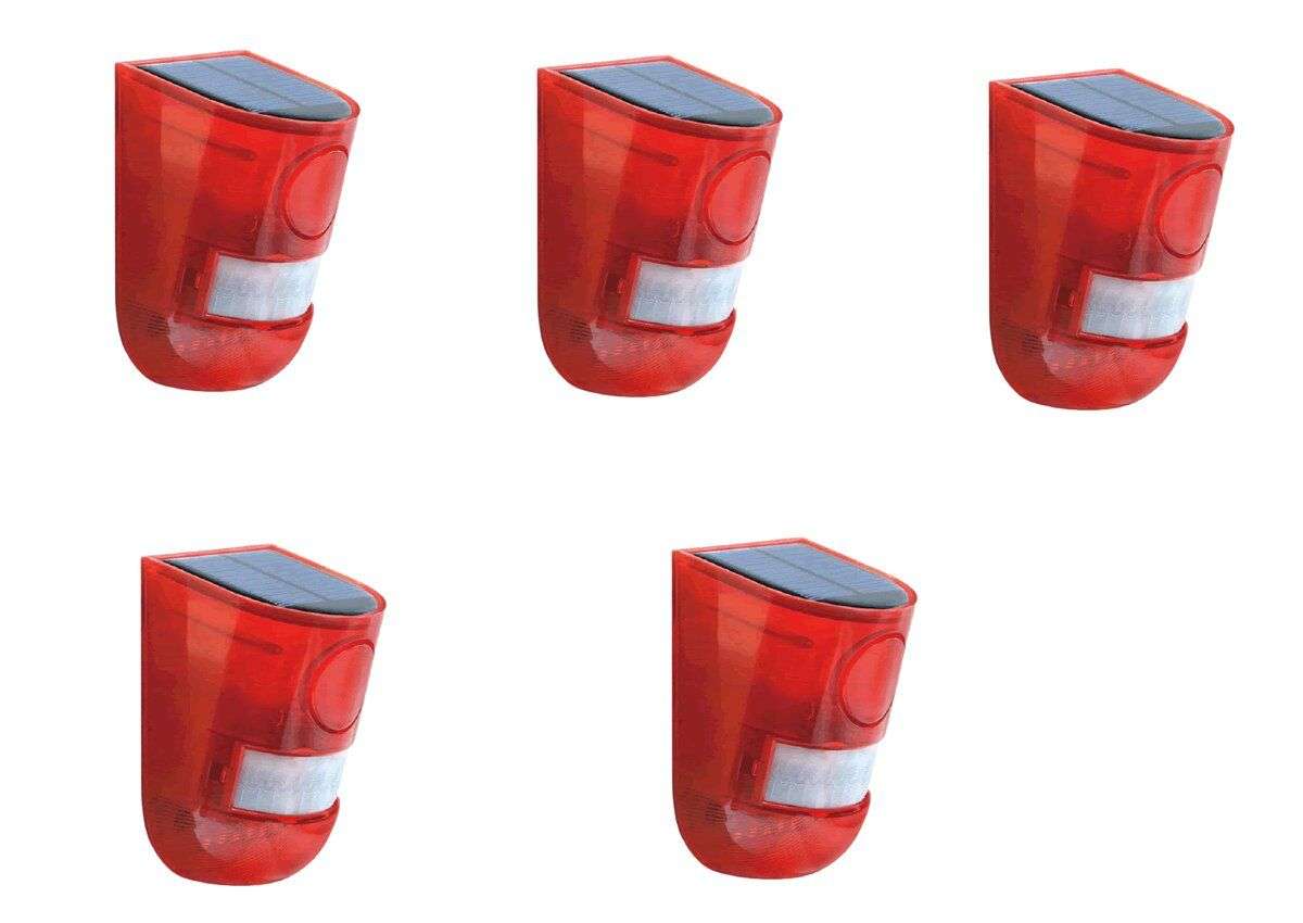 5PCS Solar Powered Security Alarm Lamp With Motion Detector -Q-A223