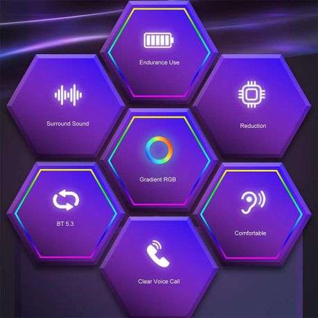 LENOVO - LP80 - RGB Lighting Transparent Design Wireless Earphones - Black