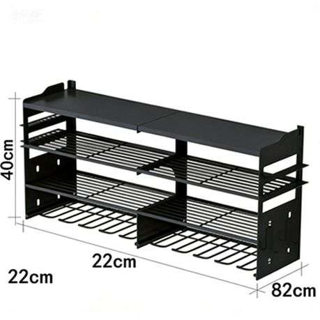 Stylish 4 Tier Large Capacity Wall Mount Tool Organizer, Metal Garage Storage Rack
