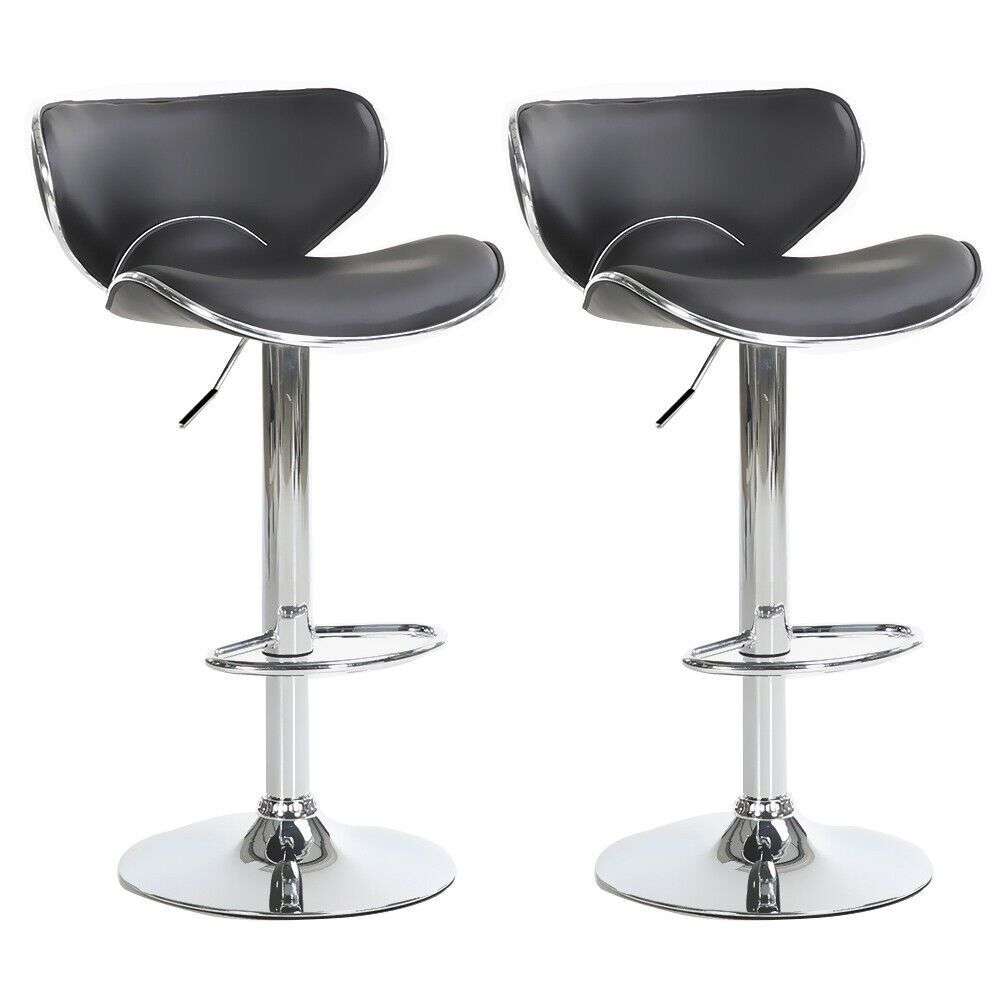New Bar Adjustable  Bar Stools - Set Of 2-Black