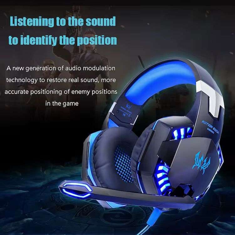 Gaming Headphones With Mic + LED Light- Noise Canceling Pro Headsets - (GC