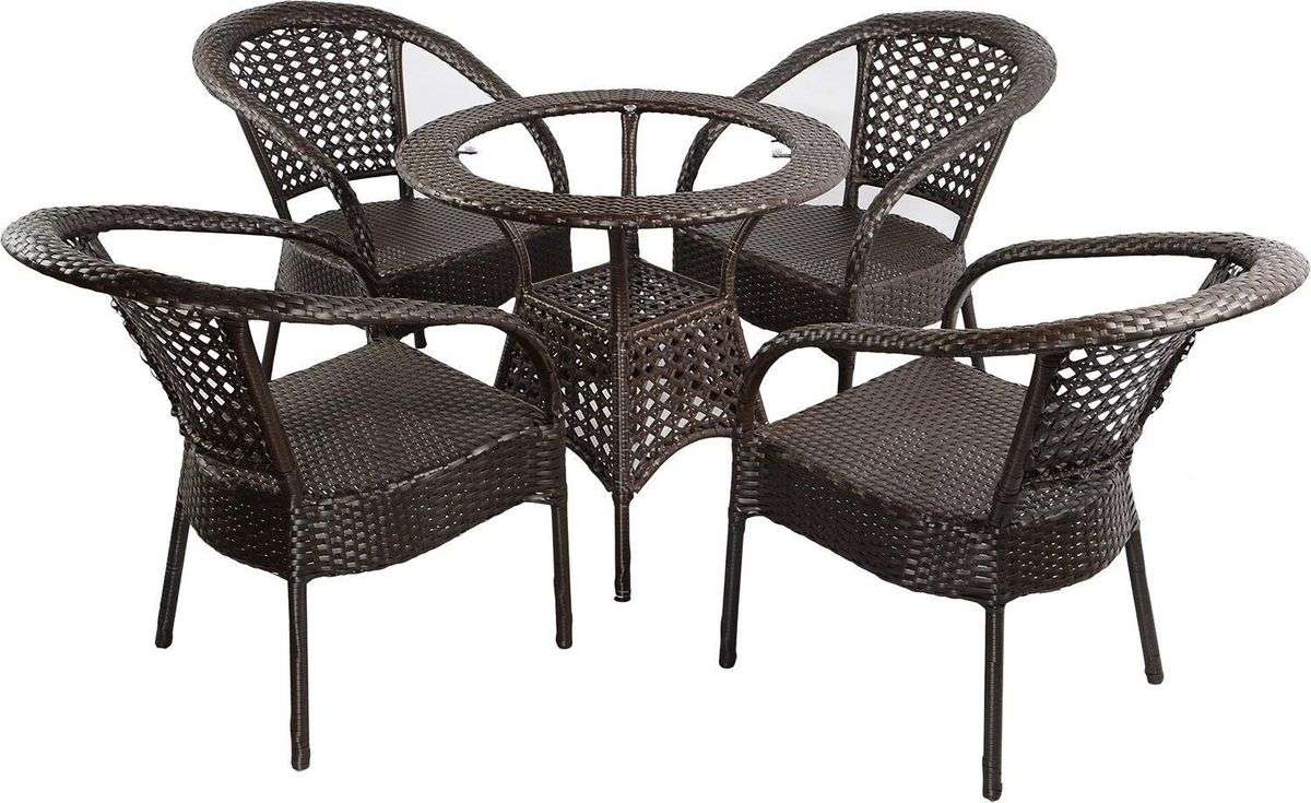 Patio Set - 4 Seater - Brown