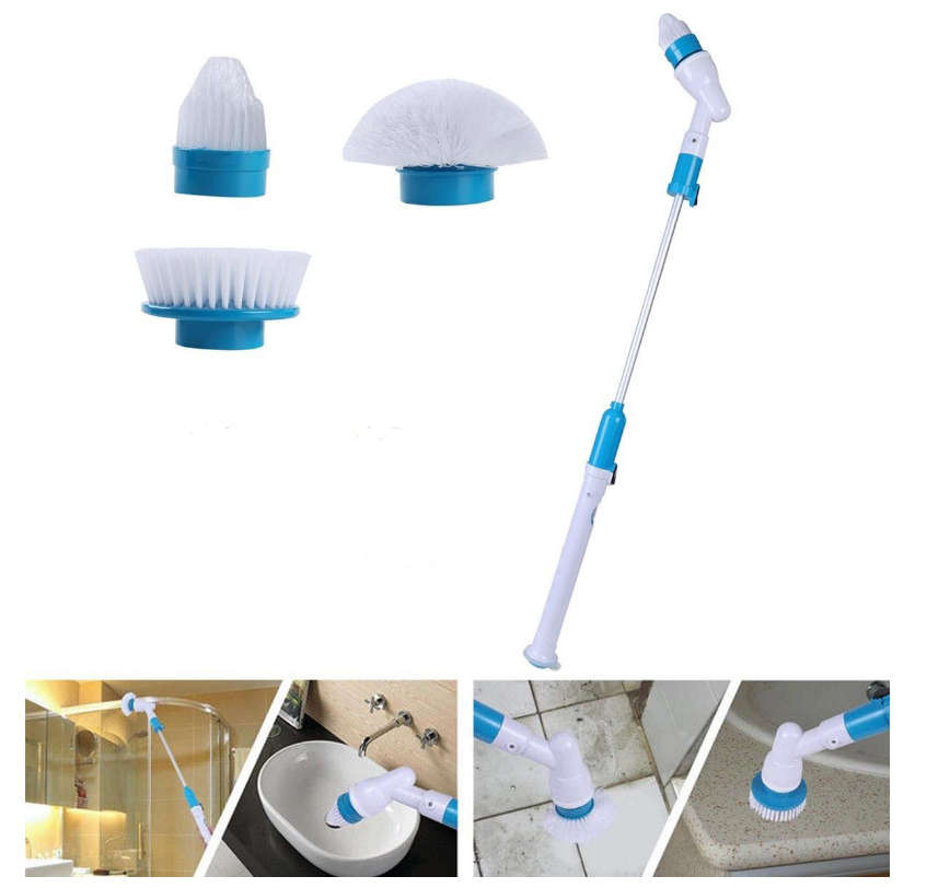 Cordless Tub and Tile Scrubber with 3 Replaceable Cleaning Scrubber Brush