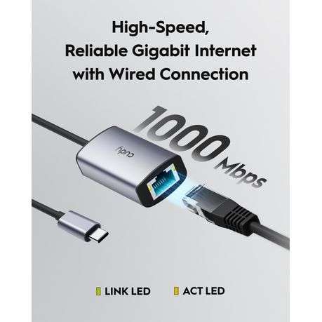Cudy - UE10C USB Type-C to Gigabit Ethernet Adapter - Cudy - UE10C USB Type-C to Gigabit Ethernet...
