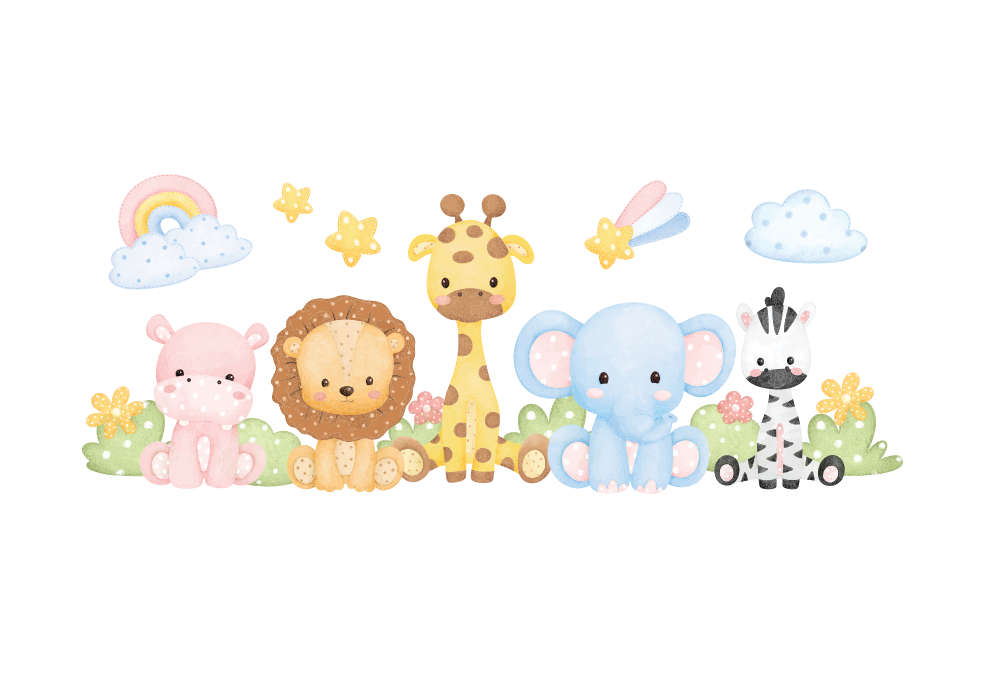 Safari Animals Wall Vinyl Sticker