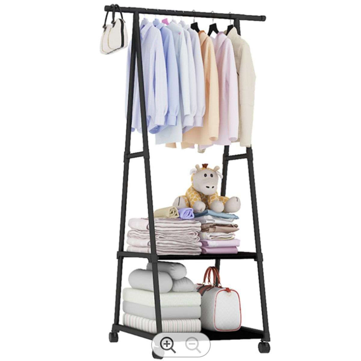 Portable Triangular Space Saving Clothes Hanger Organizer Rack