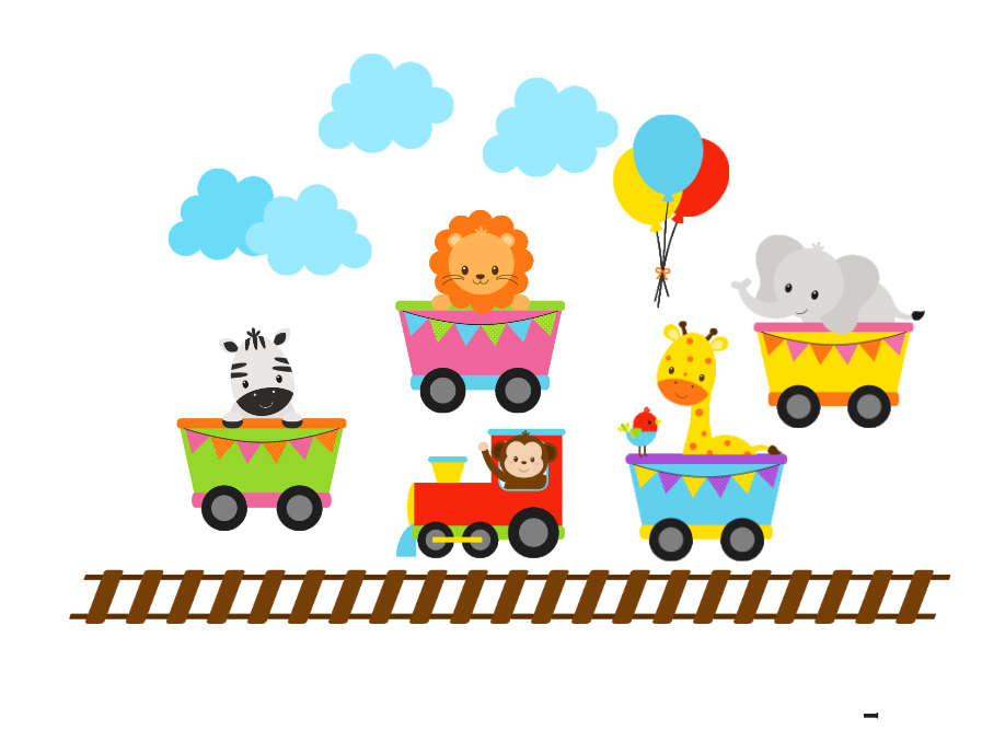 Safari  Animal Train Wall Vinyl Sticker