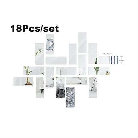 Efficient Reflect Your Style - 18 - Piece Mirror Wall Stickers Set