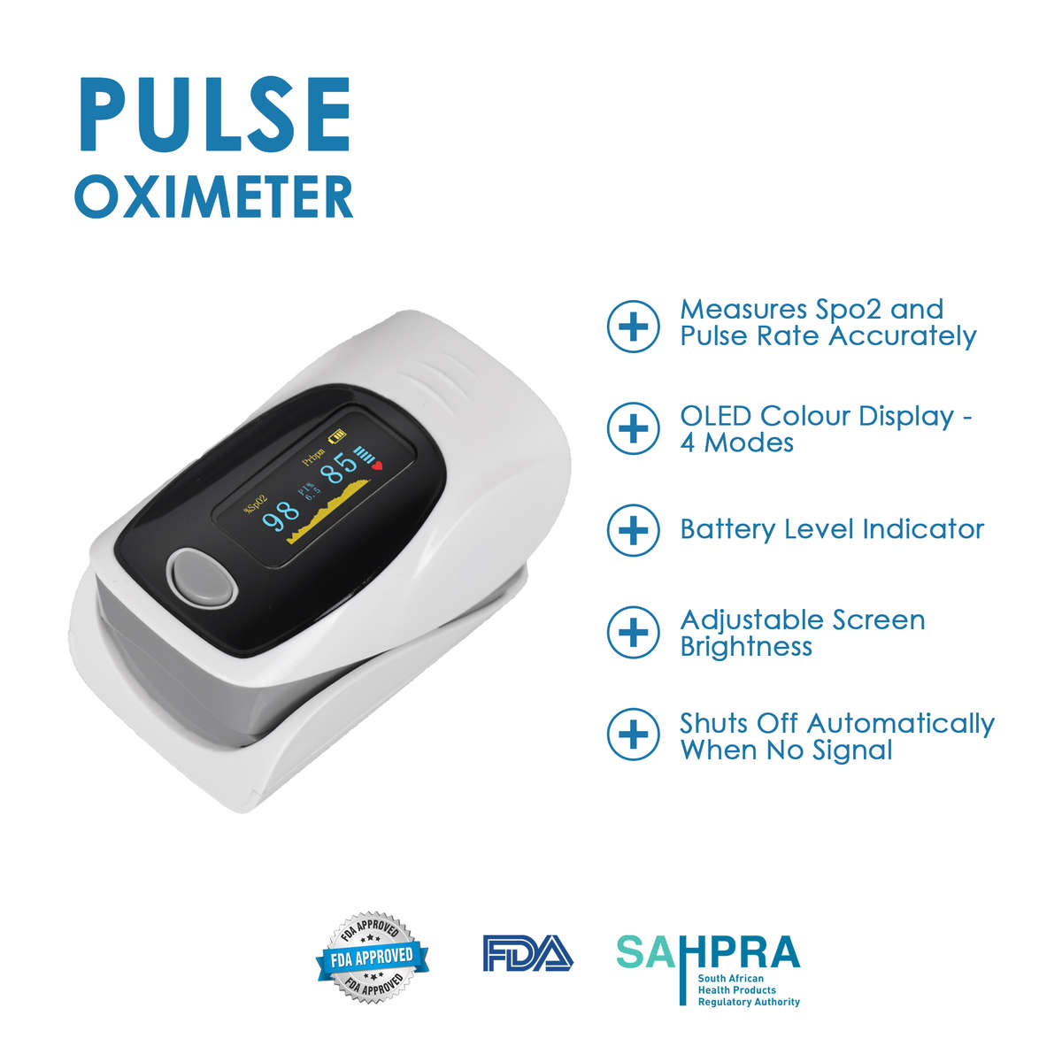 Vizia Pulse Oximeter Medical Finger Oxygen Level Monitor & Pulse Rate