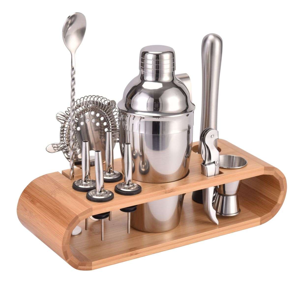 Stainless Steel Cocktail Shaker Bartender Tool Kit 12 Piece Set