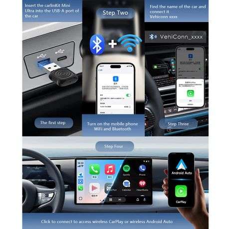 Easy-Connect Wireless CarPlay and Android Auto Adapter - Mini