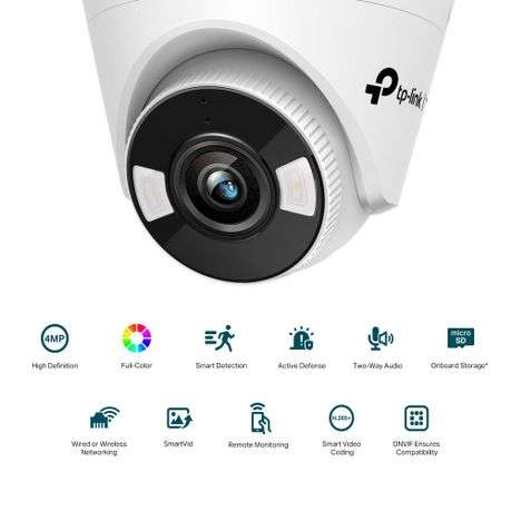 Tp-Link - TP Link Vigi C440-4 4MP Full-Color Turret Network Camera (4mm Lens) - Tp-Link - TP Link...