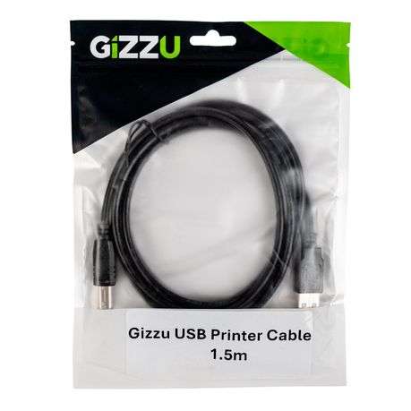 Gizzu - USB2.0 Printer Cable 1.5M - Gizzu - USB2.0 Printer Cable 1.5M