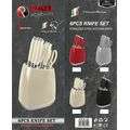 Royal Homeware Retro 7pc Knife Set - Red