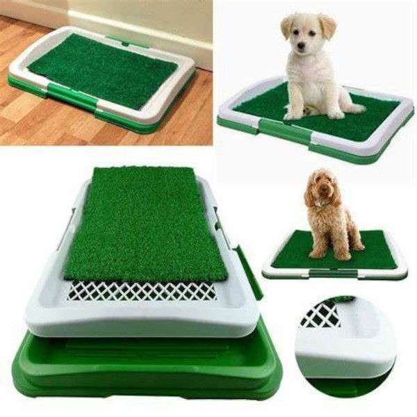 Artificial Grass Pee Pad Set for Dogs - Reusable Puppy Essential for Potty Training Small Pets