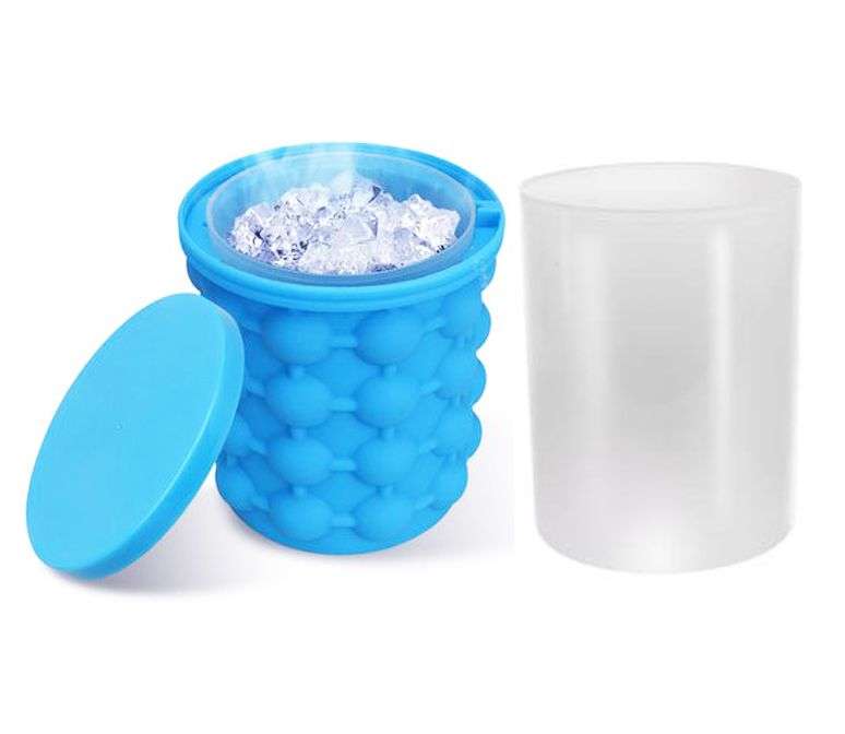 2-in-1 Ice Cube Maker and Ice Bucket Genie