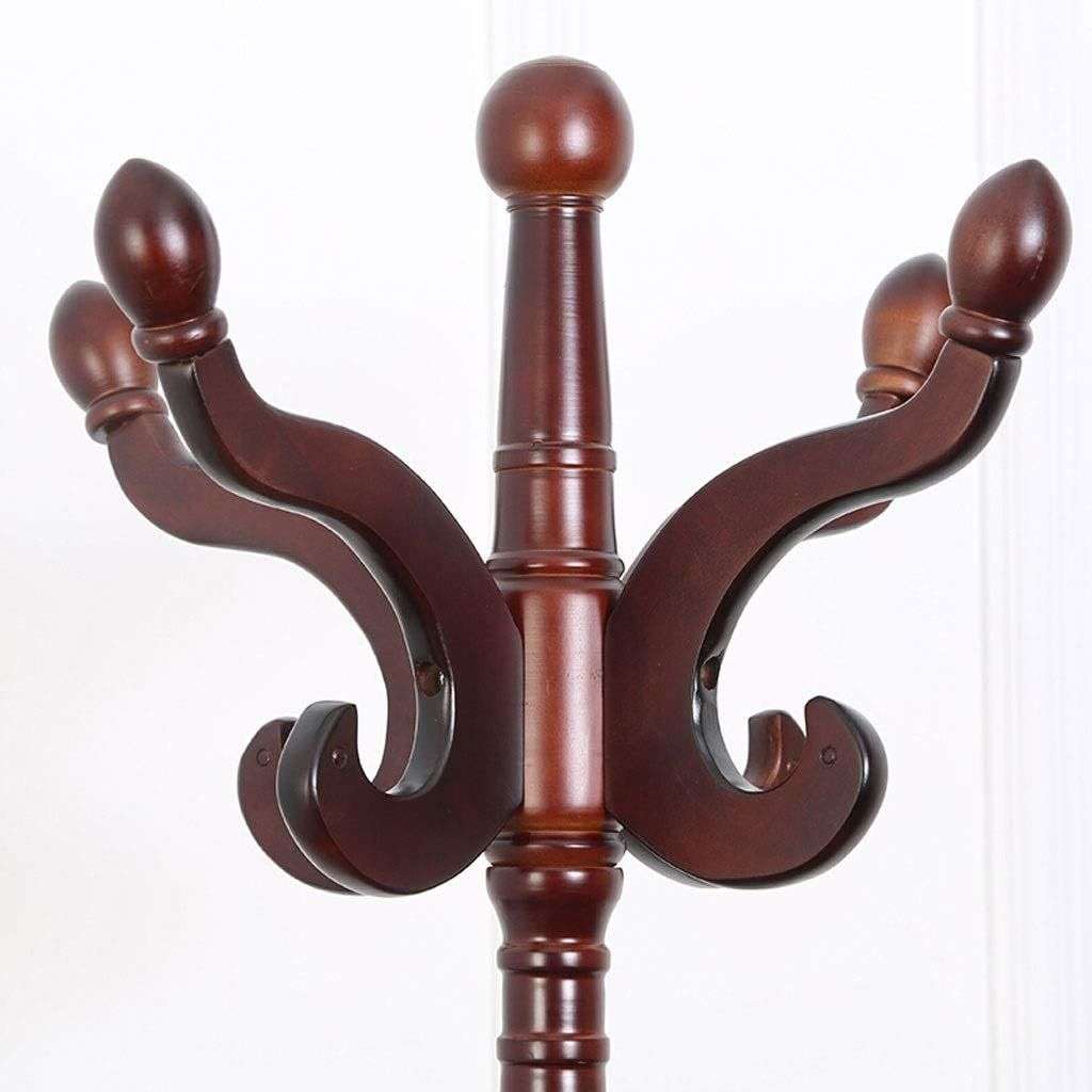 Wooden Coat hanger / Rack, 8 Hook Round Base Coat Stand - Brown Colour