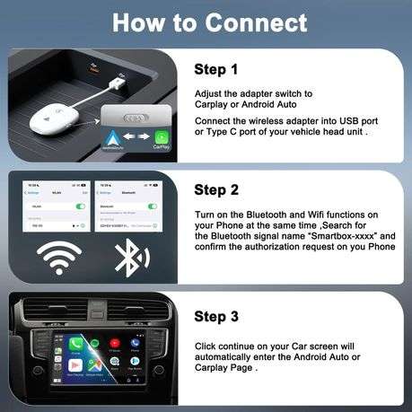 Dual Mode Wireless Apple CarPlay & Android Auto Adapter