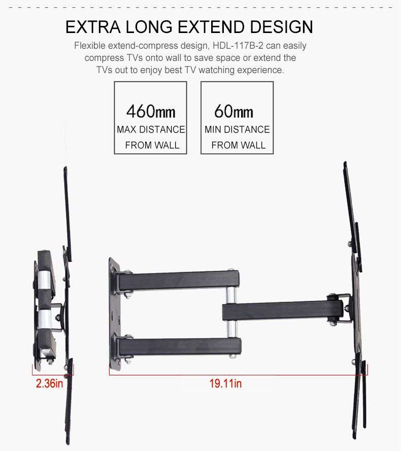 Universal Tilt TV Wall Mount Bracket For 14-55 TVs -HDL-117B-2