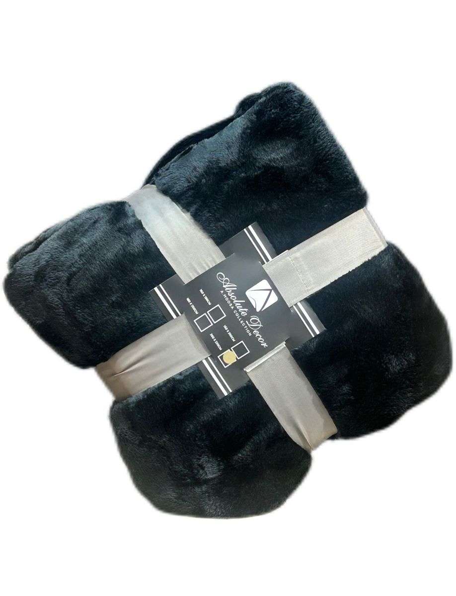 Big and super soft Absolute Decor Fleece Throw - Black