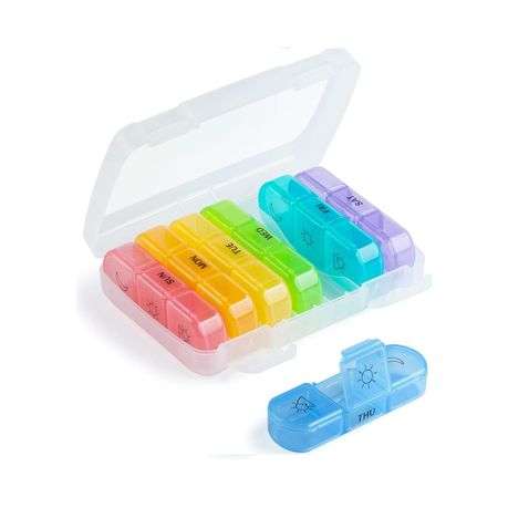 Rainbow Colour 7 Days - 3-Times-A-Day Pill Storage Box