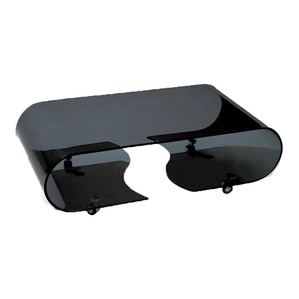 Decorative Coffee Table With Full Bent Glass-Black