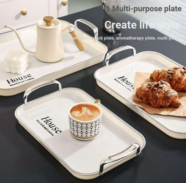 3 Piece Elegant Multi-Purpose Rectangular Large Capacity Serving Tray