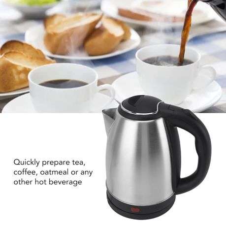 Black Stainless Steel Electric Kettle with Automatic Shut-Off, Rapid Boiling | 2L