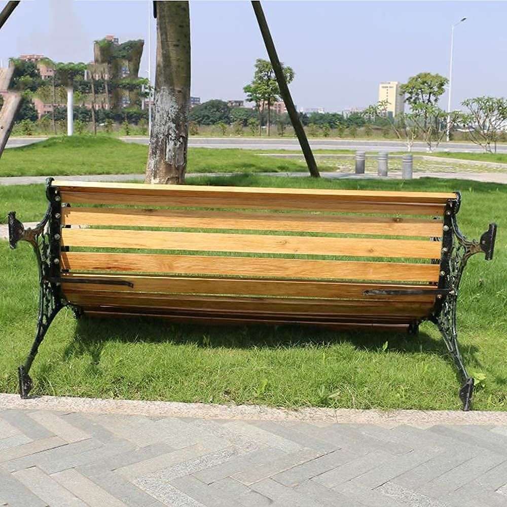 Modern Outdoor Bench with Cast Iron Finishes